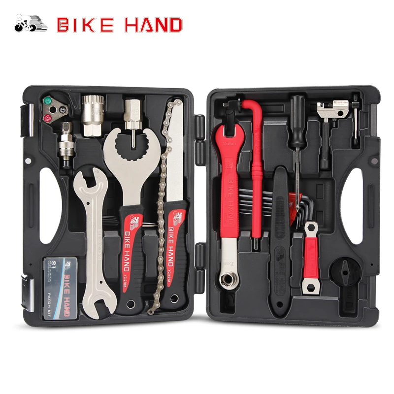 BIKEHAND 18 In 1 Multiful Bicycle Tools Kit Portable Bike Repair Tool Box Set Hex Key Wrench Remover Crank Puller Cycling Tools