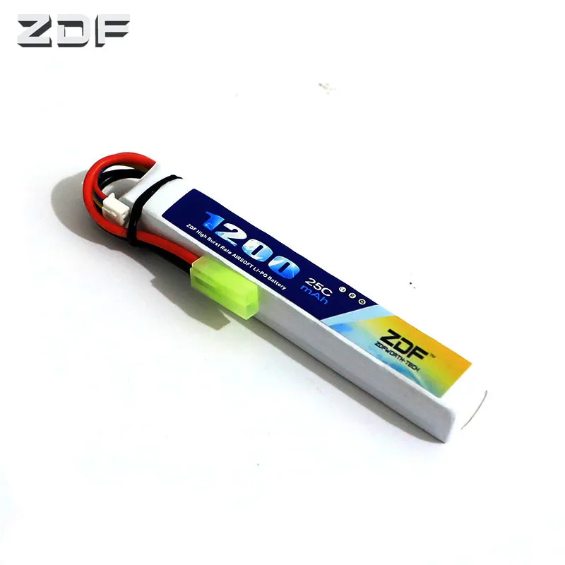 

2pcs ZDF High Quality Airsoft gun Battery 3S RC Lipo Battery 11.1V 1200mah 25C AKKU For Mini Airsoft Gun Model Tamiya Connector