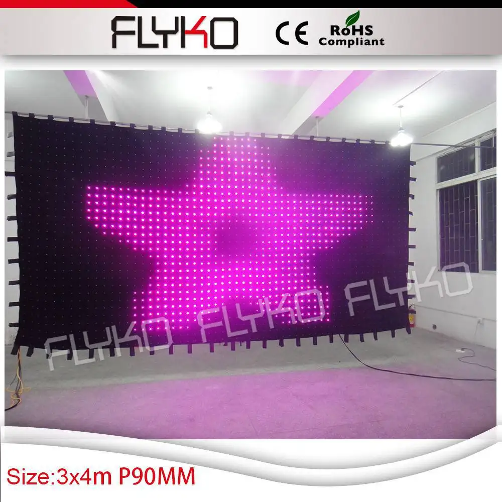 

Free shipping P9 3X4M Flexible package led wall screen