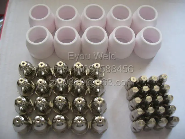 

25pcs P80 Consumables For Air Plasma Cutter Cut P80 Cutting Machine Tips&Electrodes&Shield Cups (P-80)