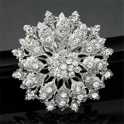 DIEZI New Design Shining Silver Color Rhinestone Crystal Small Flower Rhinestone Brooches Bouquet for Wedding Women Brooch Pins