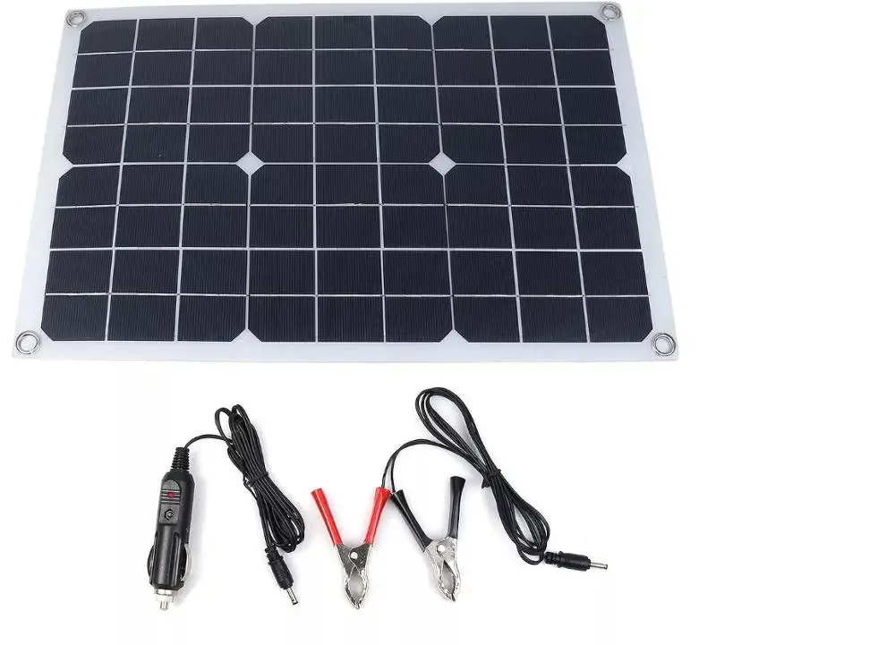 

20W Monocrystalline Flexible solar cell 18V/5V solar charge with car battery clip