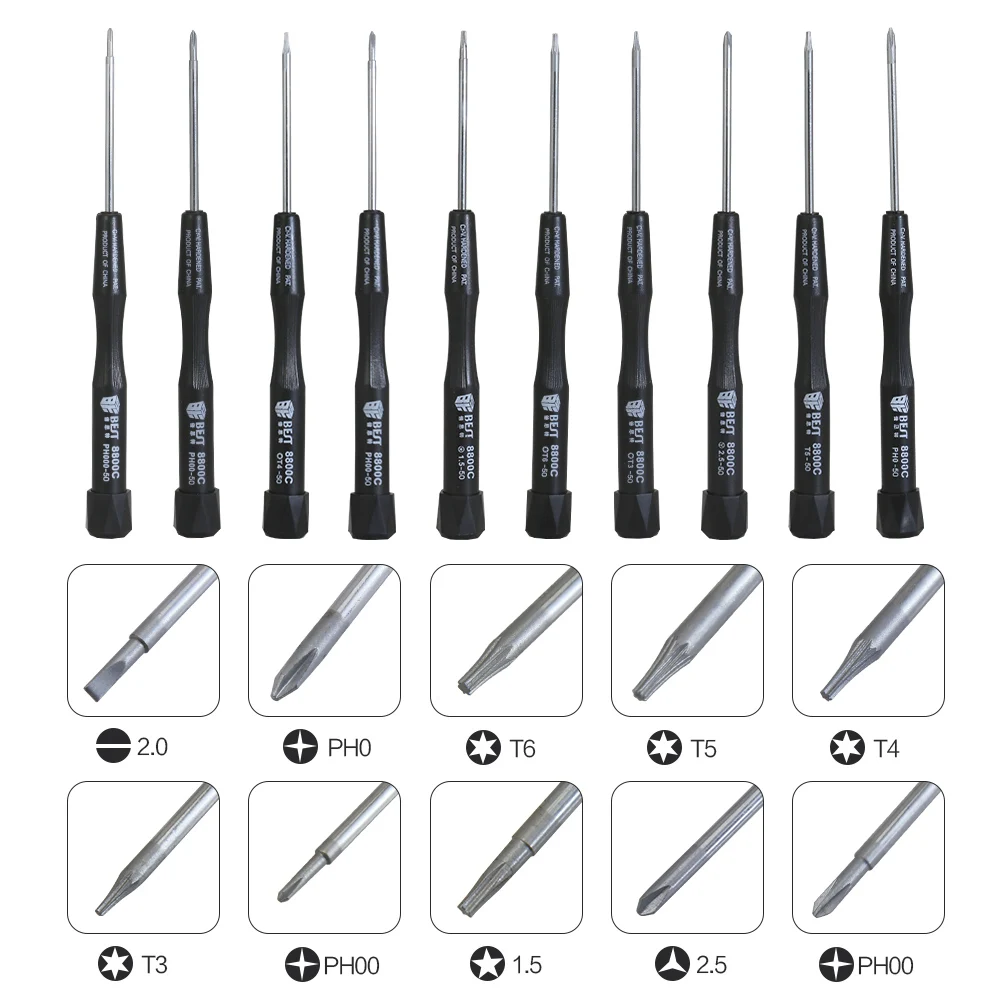 BST-8800C Pentalobe Philips Torx Y2.5 Scanalato set di cacciaviti per il telefono mobile riparazione