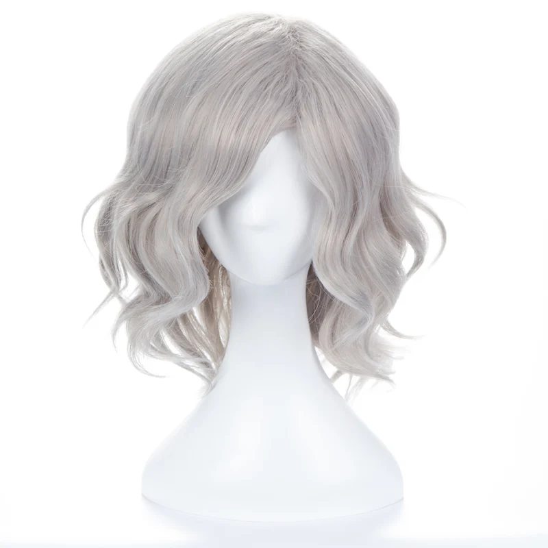 

35cm Monte Cristo Edmond Fate Grand Order FGO Avenger Grey Curly Synthetic Hair Cosplay Wig Halloween Costume Wig+wig cap