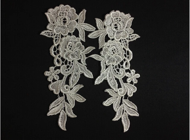 

18.5cm*8cm polyester embroidery mirror appliques,wedding dress applique accessories,XERY-GH0513Z