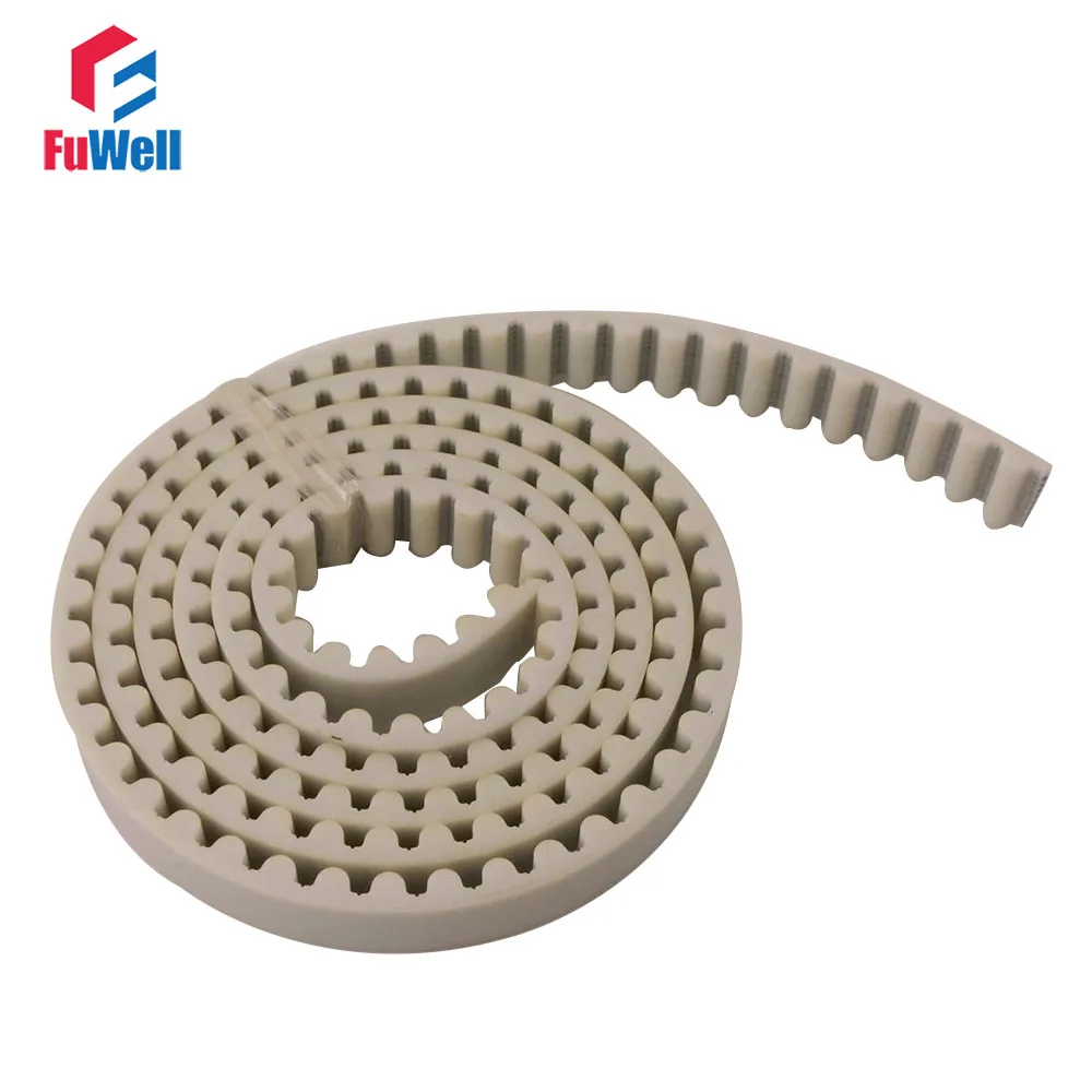 

White 8M Type Open Timing Belt 15/20/25/30mm Width 8mm Pitch 2M 2 Meters Length PU Synchronous Opened Timing Pulley Belts