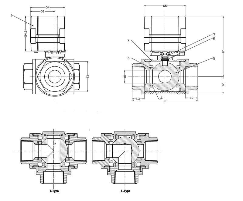 Электромагнитный клапан 3/4'' Proportional Valve 3 Way DC9-24V Control Signal 0-5V 0-10V or 4-20mA For Water Modulating, Metal Gears IP67 Protection Пневматика — деталь 2