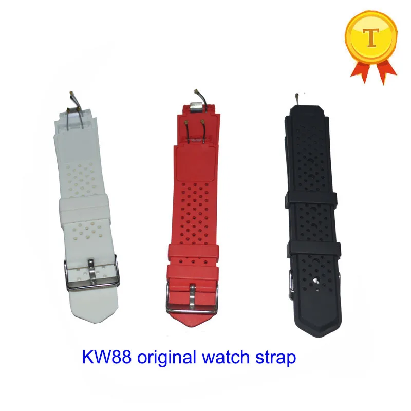 original kingwear kw88 pro smartwatch smart watch phone watch clock saat wrist strap watch strap red white black belt watchband