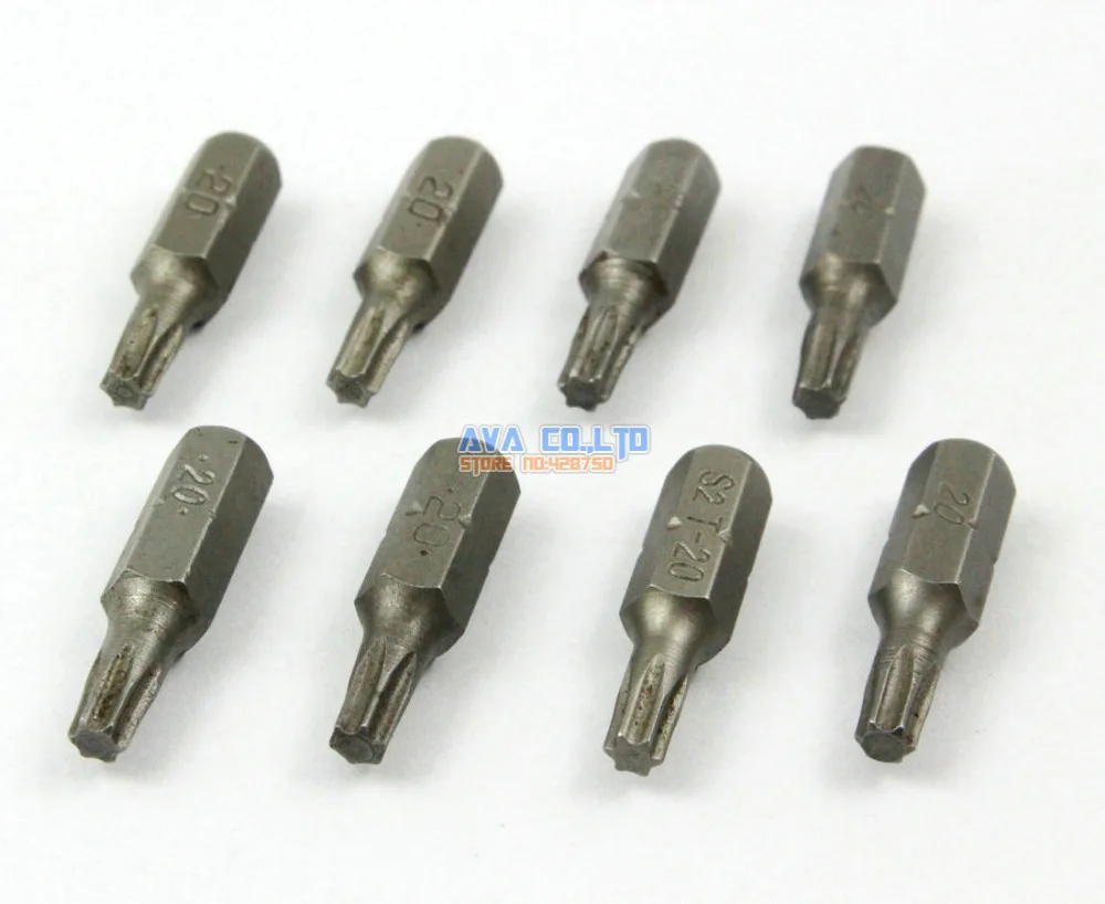 20 Pieces Magnetic Security Torx Screwdriver Bit S2 Steel 1/4