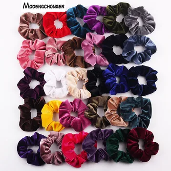 المخملية Scrunchie هيرباند للنساء الفتيات مرونة الشعر الأربطة المطاطية إكسسوارات الشعر عقال اللثة الشعر التعادل حبل ذيل حصان حامل