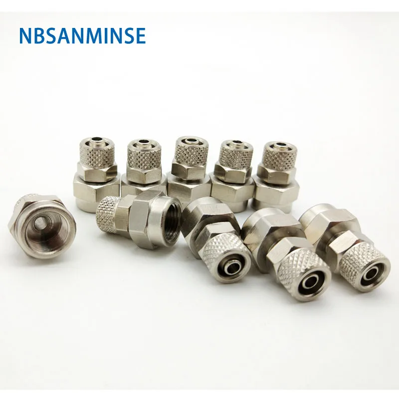 

NBSANMINSE 10Pcs/lot BF Push On Brass Fitting Pipe Fitting Tube Connector Pneumatic Air pressure Fitting