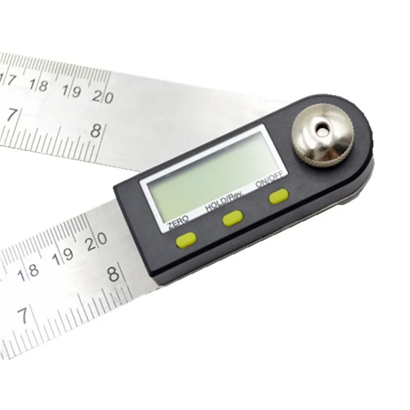 Alat Pengukur Tingkat Goniometer Inklinometer Busur Derajat Digital 200Mm Penggaris Sudut Baja Tahan Karat Pengukur Sudut Elektronik