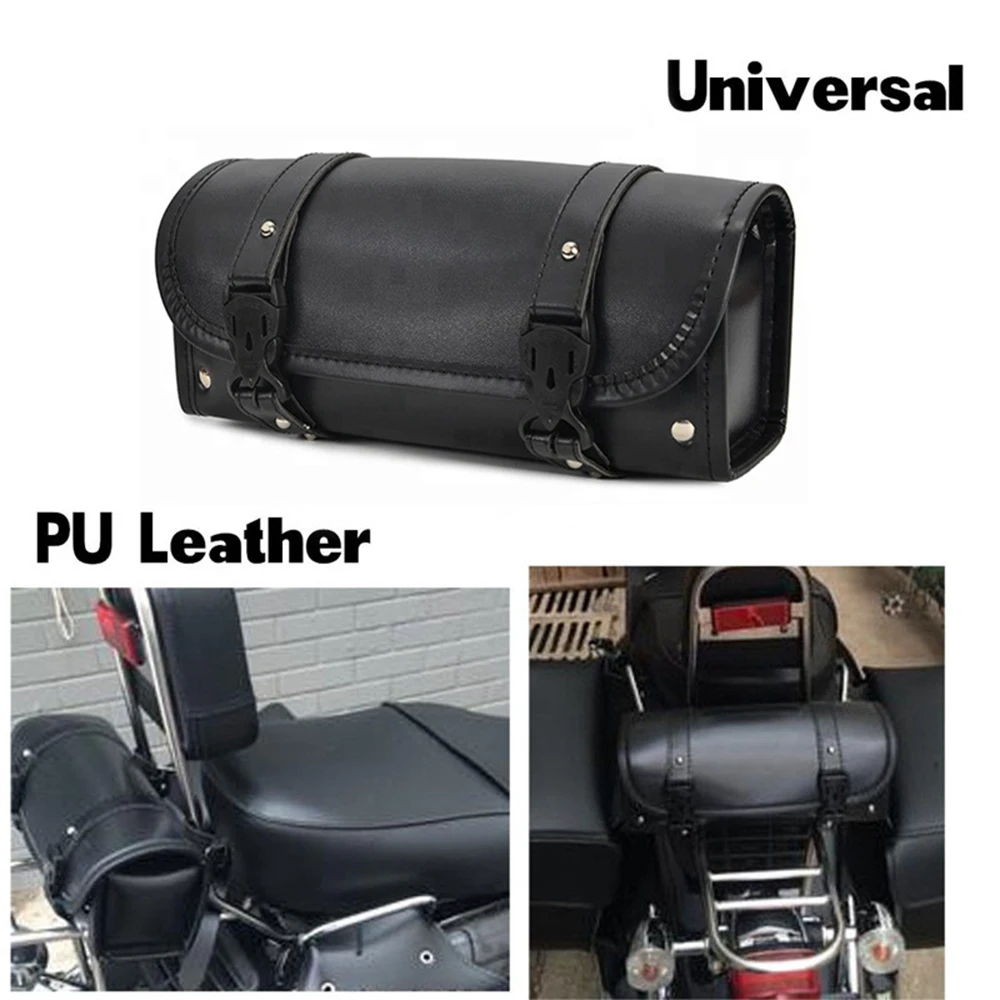 1PC Waterproof Synthetic Leather Saddle Bag Storage Tool Bag for Motorcycle Tool Bags Storage Tool Pouch Luggage Leather Bag