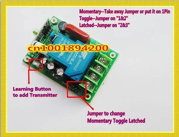 Long Range Far Distance 6CH AC220V 30A High Power Remote Control Switches System Learning Code Receiver Momentary Toggle Latched