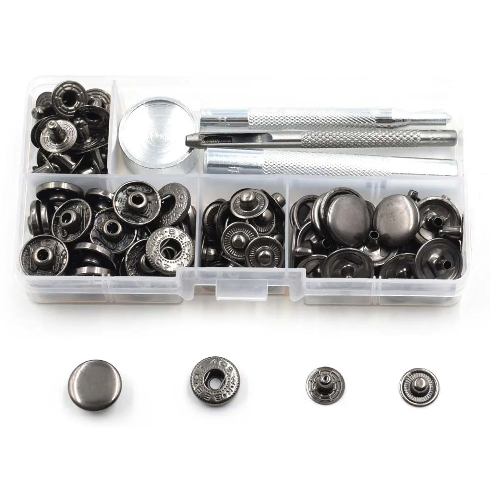 30 sets / 15mm Snap Buttons+Manually install the tools Clothing DIY accessories Metal Jeans Decorative button Snaps rivets