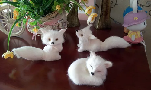 

simulation mini fox model toy lifelike white fox hard model,home decoration gift t207