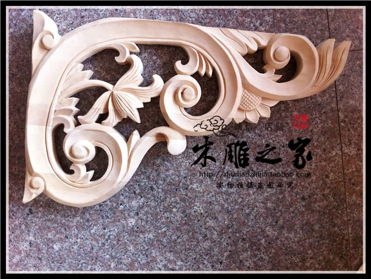 Dongyang woodcarving handmade European foreign flower ancient architecture component bracket corbel beam pad home entrance wood