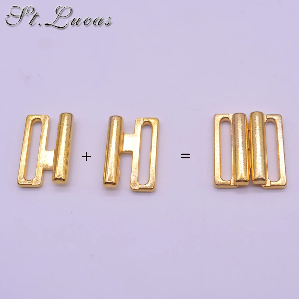 10pcs/lot 14mm/20mm Craft silver gold metal Rectangle Tape Closure Hook & Clasp Waist Extenders Sewing On Clothes Bra Clip Hooks