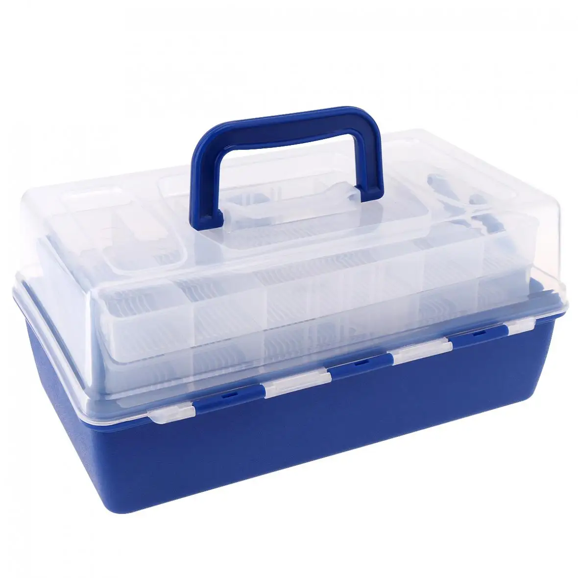 Portable 30*18*15cm Multifunctional 3 Layers Big Fishing Tackle Box with Serviceable Plastic