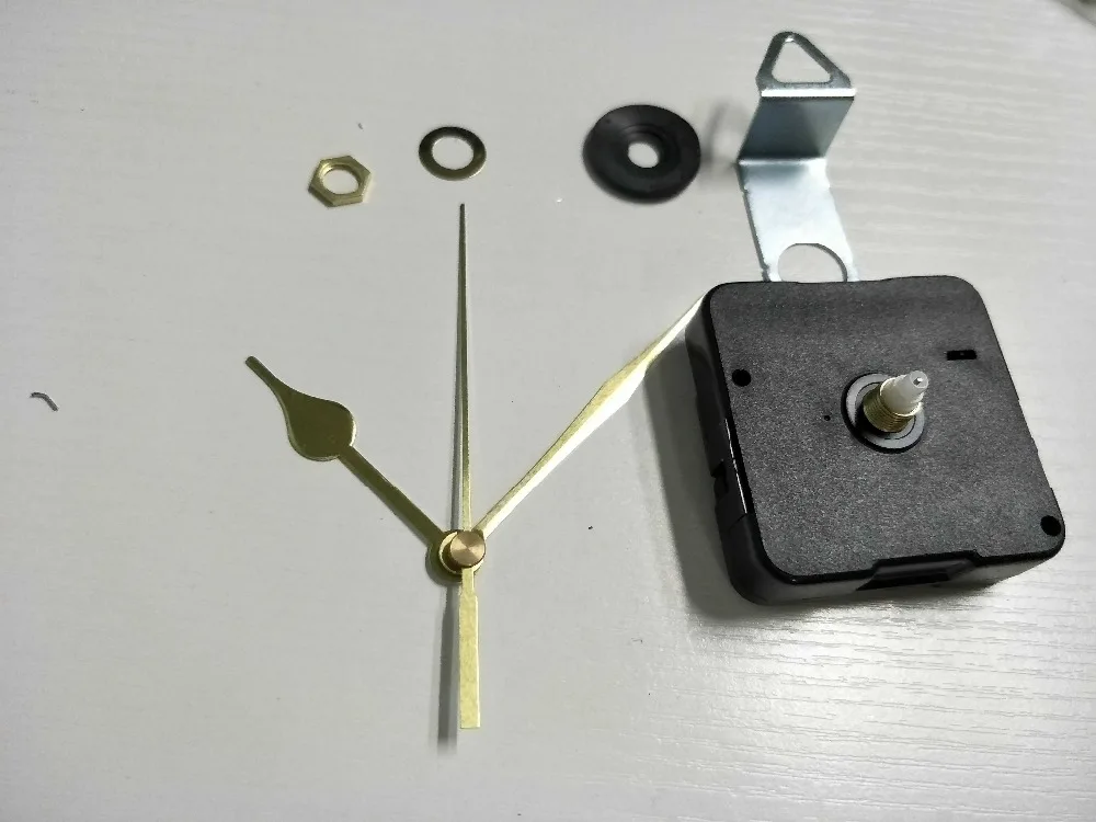 10sets/lot wholesales Wall Clock Movement full parts Screw length 6mm+metal hook+hands sets