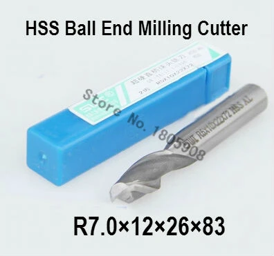 Free shipping 5PCS R7.0 high speed steel ball end milling cutter, straight shank white steel cutter, R alloy milling cutter