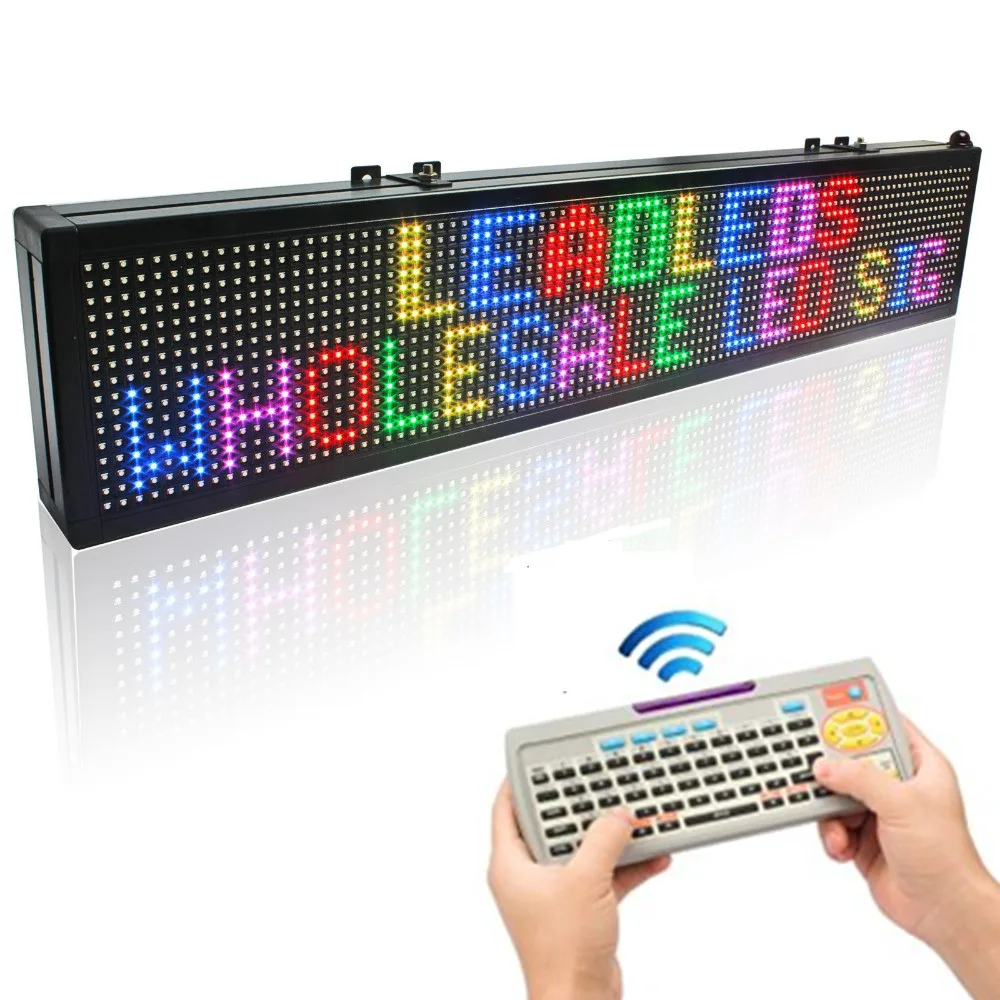 

Remote Control LED Display Board 40" Bright P7.62 RGB Multi-Color Message Sign for Advertising, Car, Store, Office