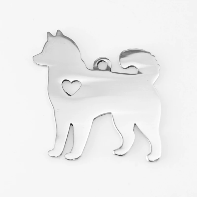 50pcs DIY animal jewelry sled dog Alaskan Malamute Siberian Husky necklace Pendant charms high polish s.steel wholesale pendants