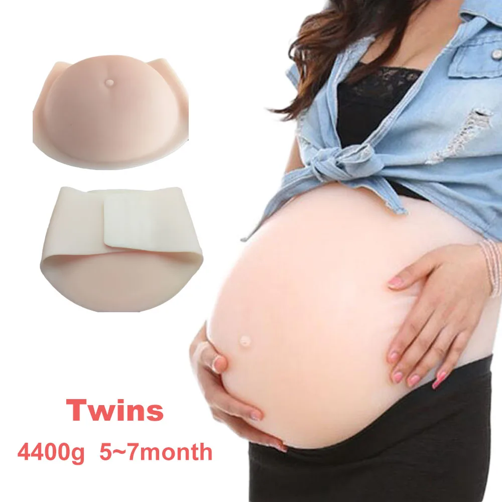 4500g twins 5~7 months large fake silicone belly for false pregnancy invisible Movie props artificial stomach bump