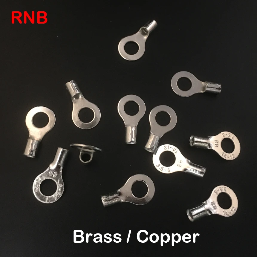 RNB22-6 RNB22-8 RNB22-10 Lug Non Insulated Round Circular Naked O Ring Cable Wire Cold Press Connector Crimp Terminal