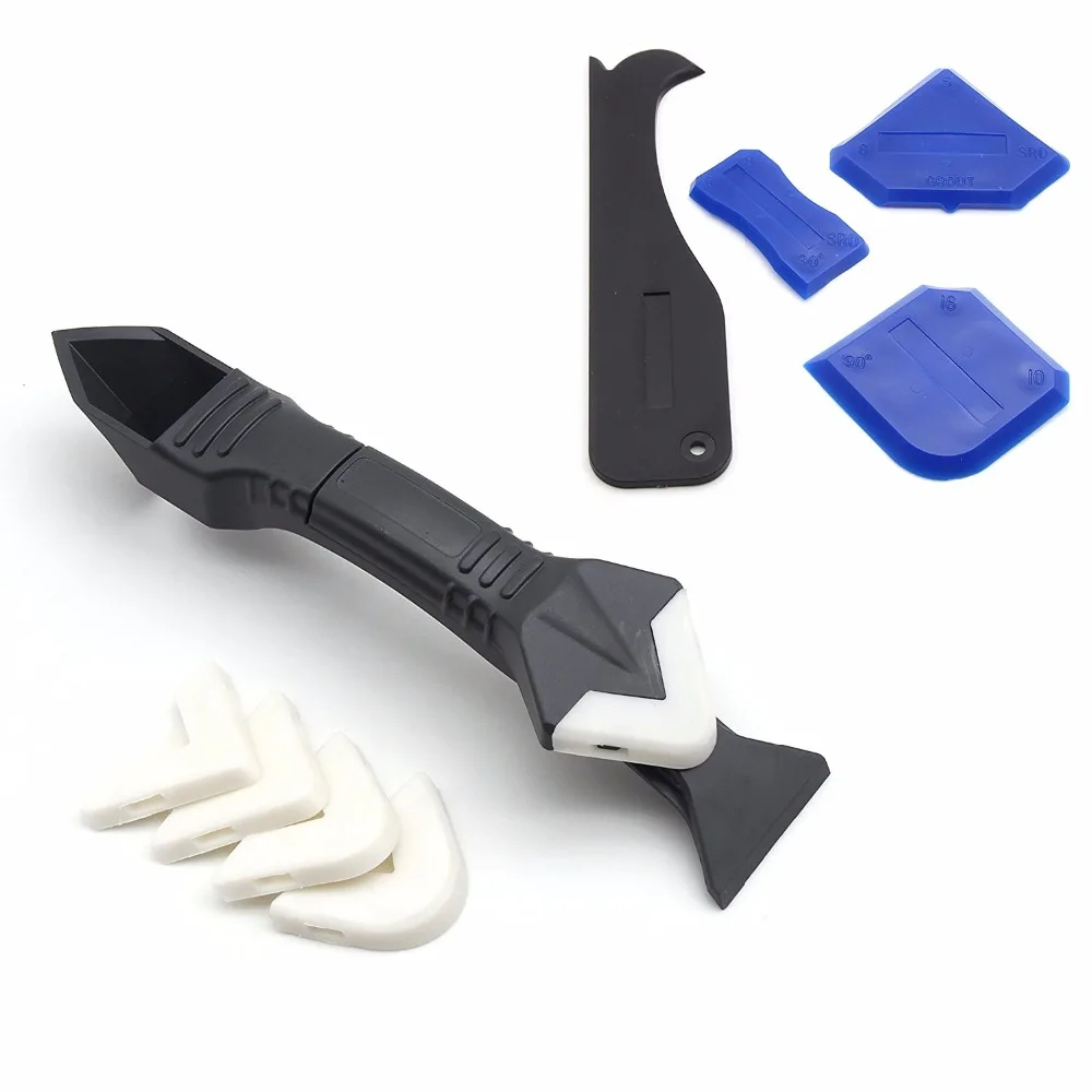 5sets per Order Caulking Tool Kit & Silicone Scraper Tool Kit , 3 in 1 Silicone Sealant Replace & Removal Tool Kit