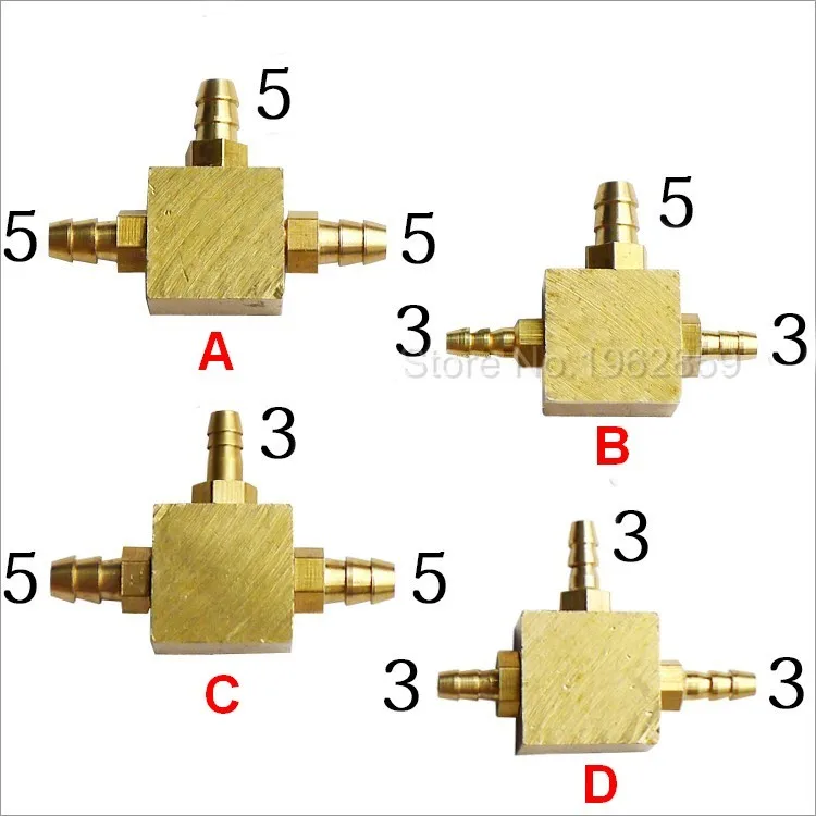 10pcs Dental valve dental Chair Unit Three Accept Valve 3 WAY adaptor Copper Connectors