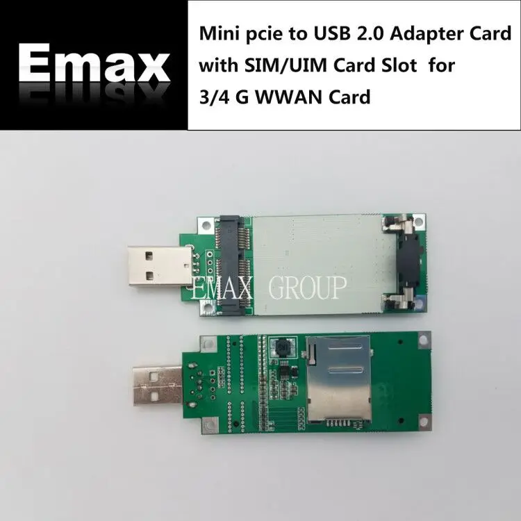 10pcs/lot Mini PCIe to USB Adapter with SIM/UIM Card Slot for SIM7100A/SIM7100E/SIM7600E/SIM7600G/SIM7600NA/SIM7600SA