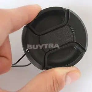 1pc Universal Center Pinch Snap-on 49mm Camera Front Lens Cap Cover with Anti-losing String For Sony Canon Nikon DSLR Lens