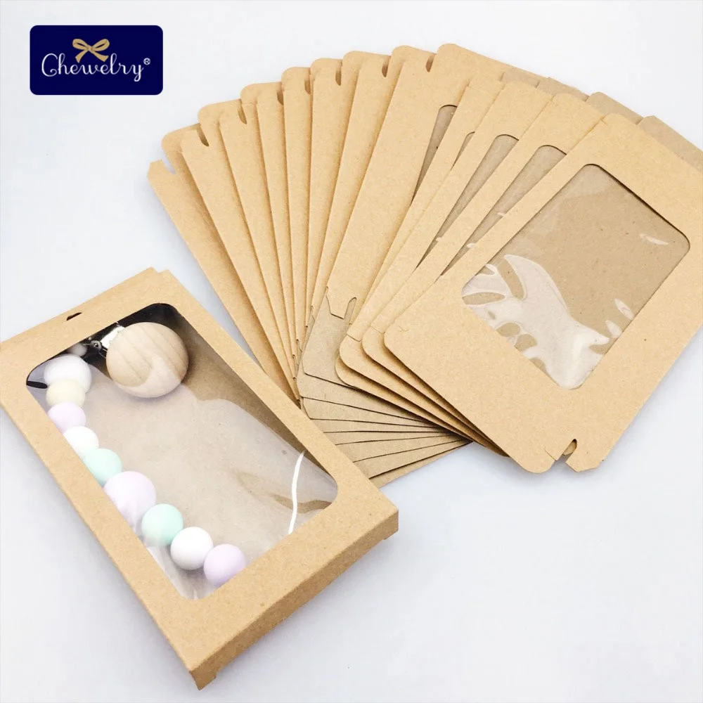 100pc Baby Gifts Merchandise Packing Box Decoration Baby Kraft Paper Wedding Wrapping Supply Nursuing Accessories Babys Teether