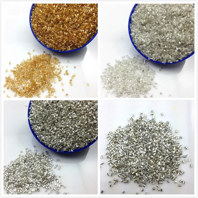 16g 1000x 2*3mm Gold Silver Tone Silver Lined Round Loose Spacer Cezch Glass Seed Beads Handmade Jewelry Making DIY Garment Bead