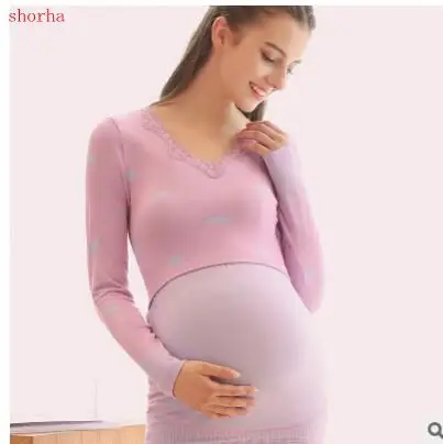 

New Cotton Maternity Sleepwear Pregnant Women Pajamas Nursing Breast Wear Lactation Clothing For Feeding Nursing Clothes