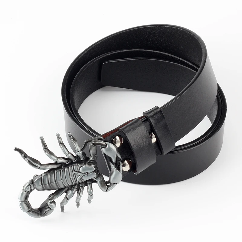 Ceinture de loisirs en cuir avec boucle de scorpion Animal