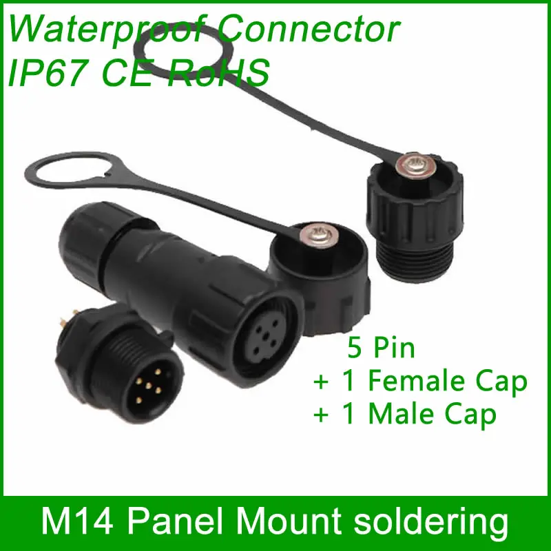 Imagem -04 - Tomada com Conector Macho e Fêmea 100 Unidades à Prova Dágua Ip67 para Áreas Externas com Painel de Montagem