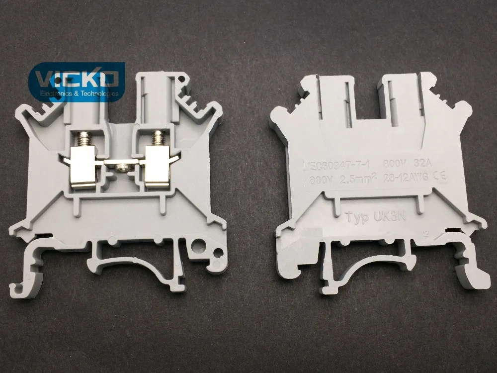 

[VK] UK-3N медные UK3 квадратные терминалы UK3N 28-12AWG 800V 32A 100 шт./лот