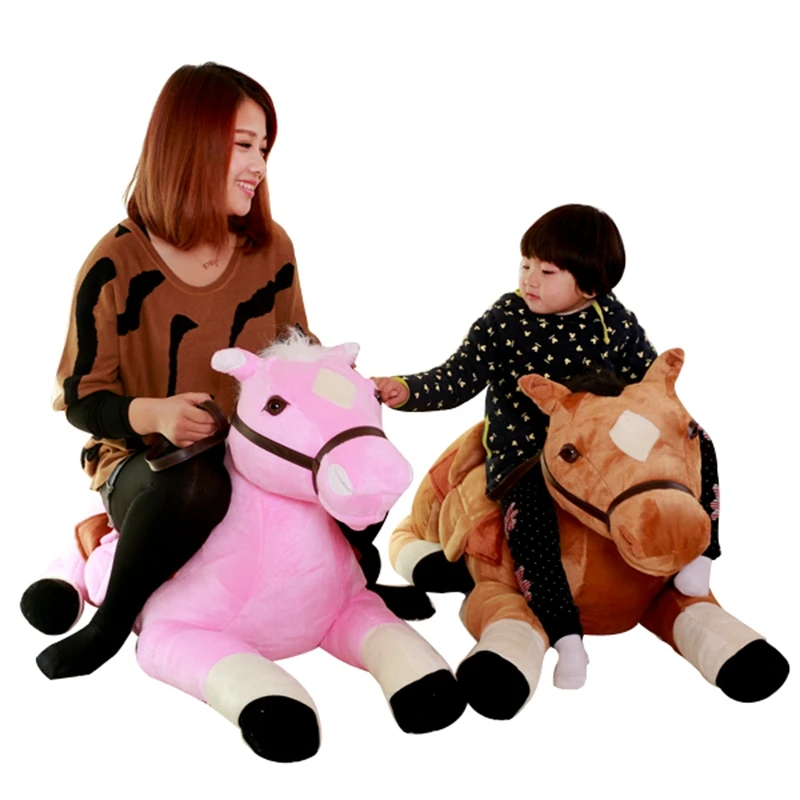 Dorimytrader Quality Cute Simulation Animal Horse Plush Toy Kids Ride Doll for Children Gift 130cm 51inch