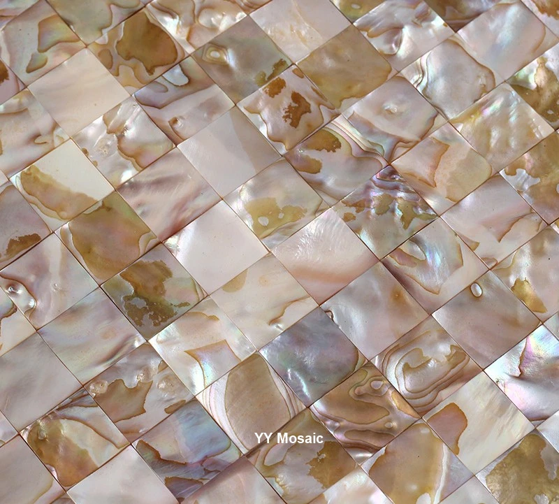 

11PCS 20mm Seamless Magic Color Mother of Pearl Sea shell mosaic tile kitchen backsplash 12' x 12' shell wall tile