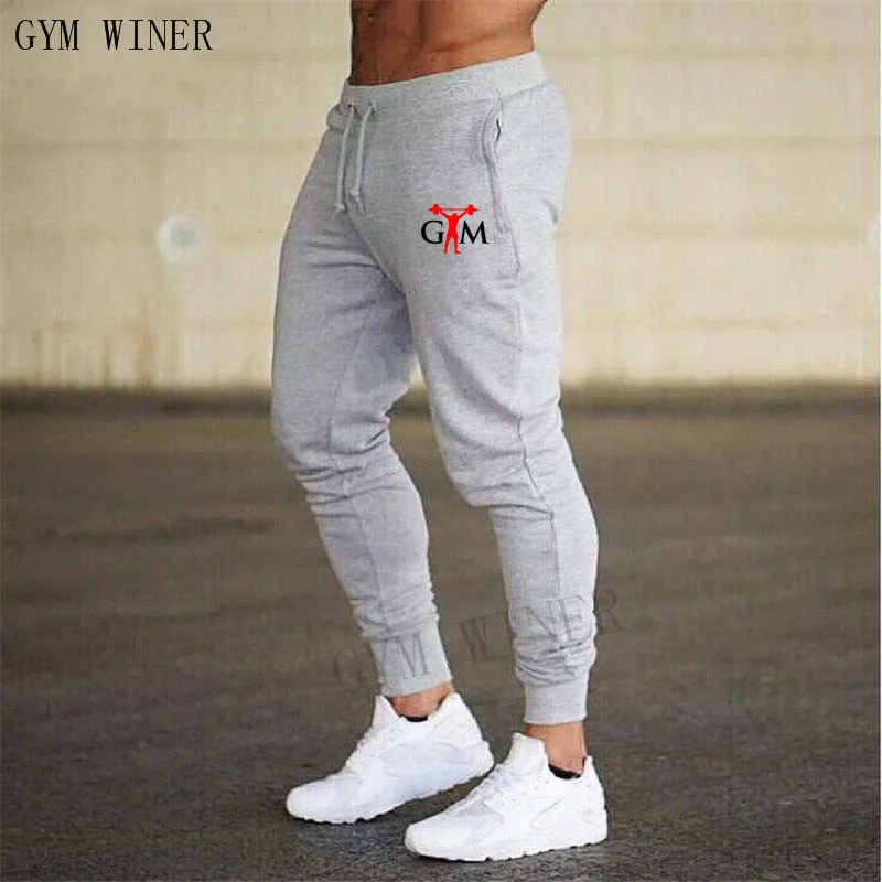 

GYM WINE 2019 New Fashion Thin section Pants Men Casual Trouser Jogger Bodybuilding Fitness Sweat Time limited Sweatpants