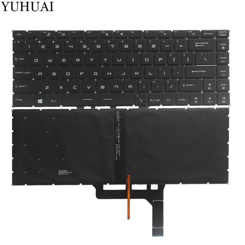 

New Laptop English Keyboard for MSI GS65 GS65VR MS-16Q1 Black US Keyboard With Backlight