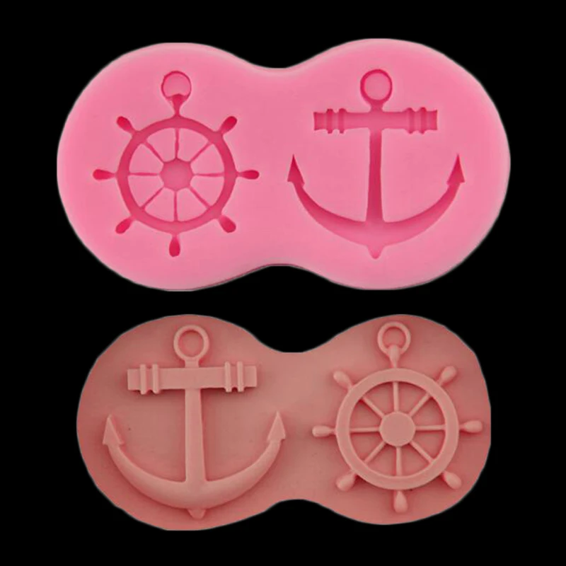 Rudder And Anchor Silicone Mold Chocolate Fudge Cake Decorative Fontaine Sailor Sailboat Form Cookies Baking