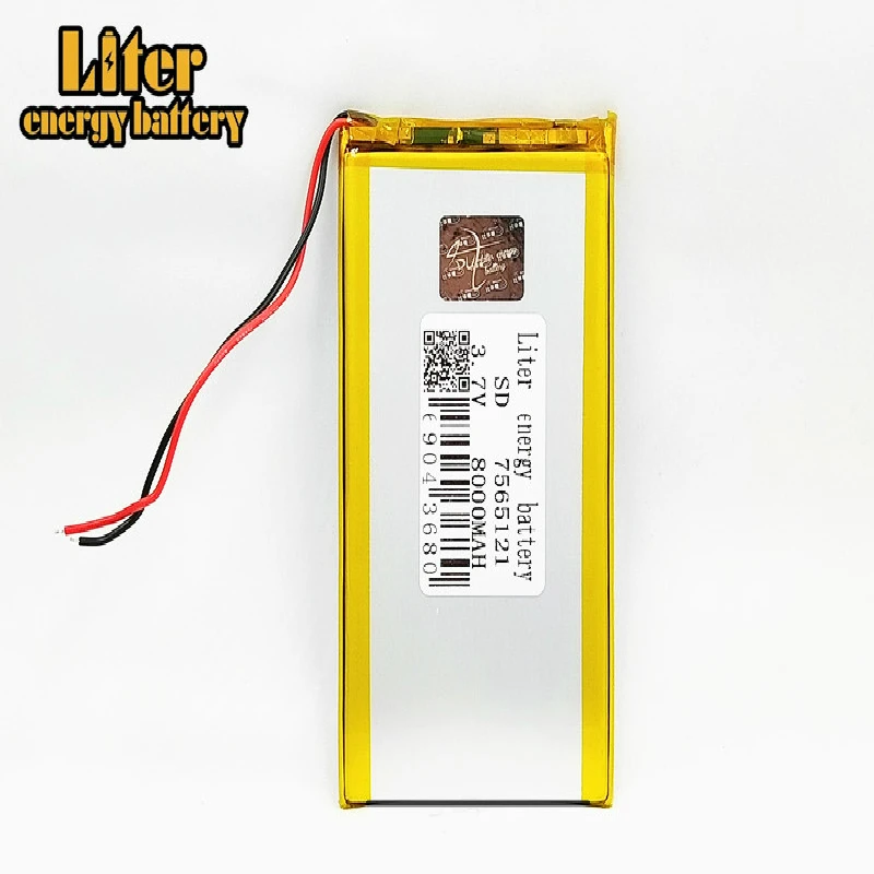 3.7V 8000mAh polymer lithium battery with protective panel charging  power 7566121 For Tablet PDA MID GPS Electric Toys