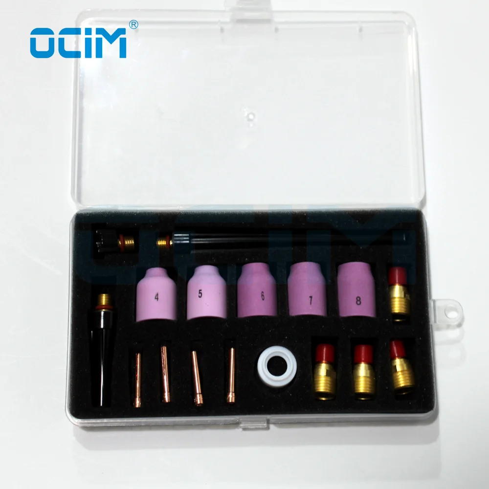 17 PCS  Argon Tig Welding Parts Kit with Plastic Package For WP9 WP20 Tig  Torch