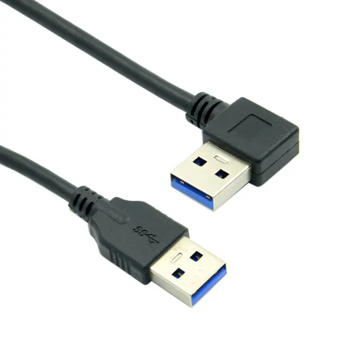 Cable de datos USB 3,0 tipo A recto Tipo A macho, 90 grados, ángulo recto, 40cm