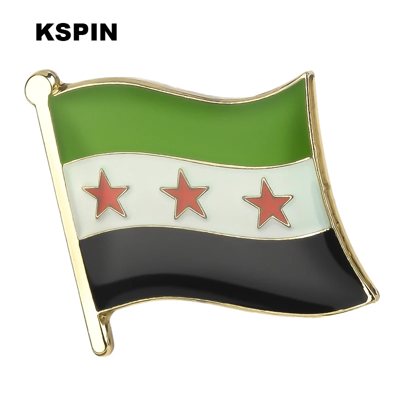 Épinglette drapeau syrien trois étoiles, insigne, broche Eugène, XY0165, 1 pièce