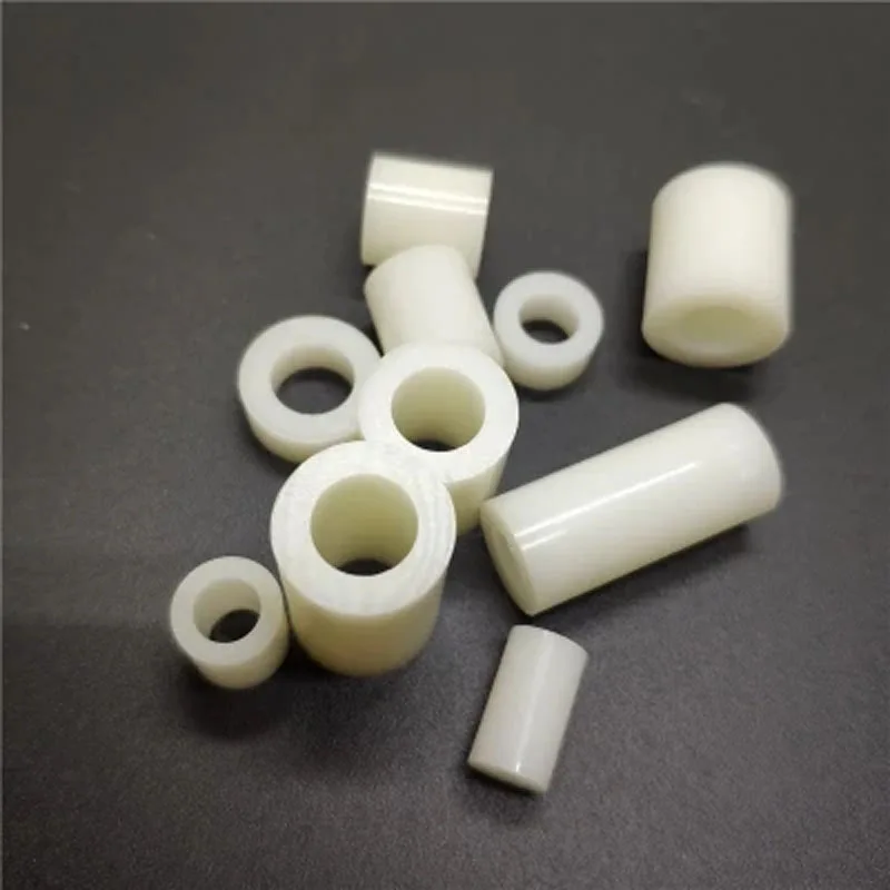 30pcs M4.2 Insulation column Plastic bolster straight through columns Nylon casing ABS washer Round hole pillar 35-50mm high