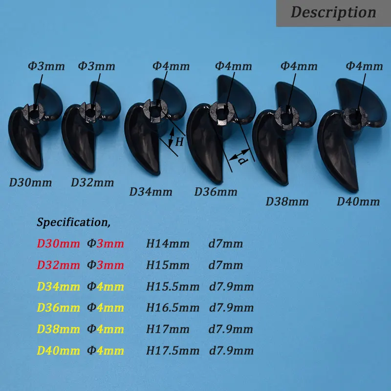 1pc RC Boat Oar Quant Two Blades Paddle 2 Blades Nylon Boat Propeller  High Strength  for 3mm/4mm Rc Prop Shaft